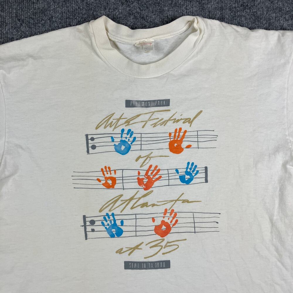 Vintage 1988 Piedmont‎ Park Arts Festival T-Shirt Mens XL White Single Stitch